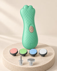 Mint-green paw-shaped electric baby nail file standing