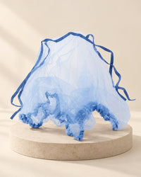 Pale blue mesh car seat net