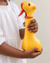 Giraffe mister held in a child's two hands