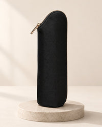 Slim black zip-top insulated bottle bag