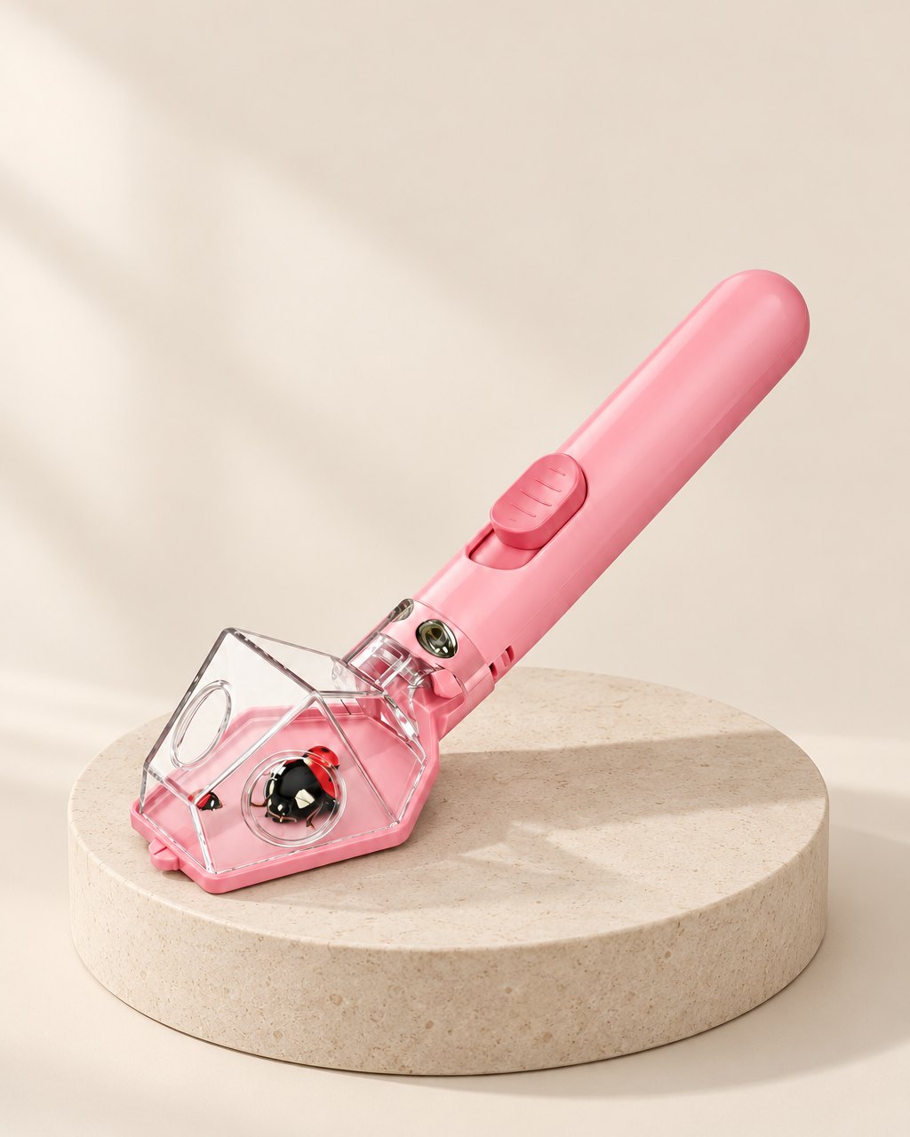 Pink bug catcher with a clear viewing box