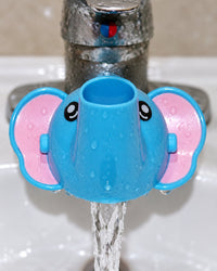 Close-up of the soft back of the extender stretched over a tap
