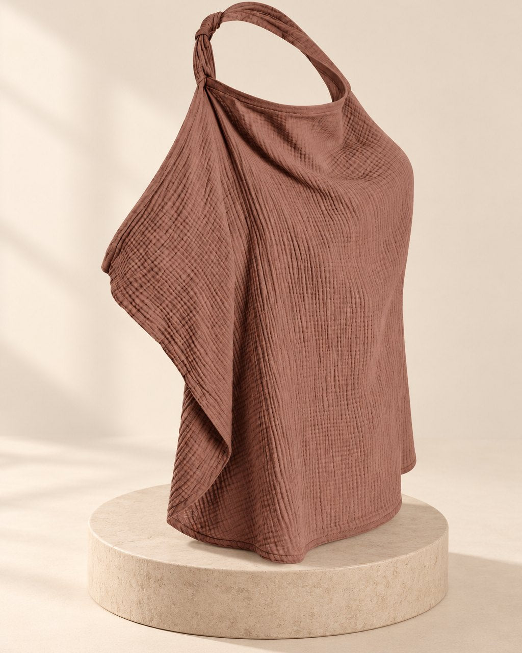 Brown muslin nursing cover