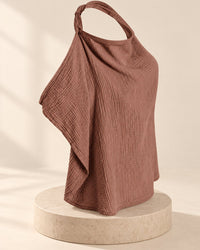 Brown muslin nursing cover