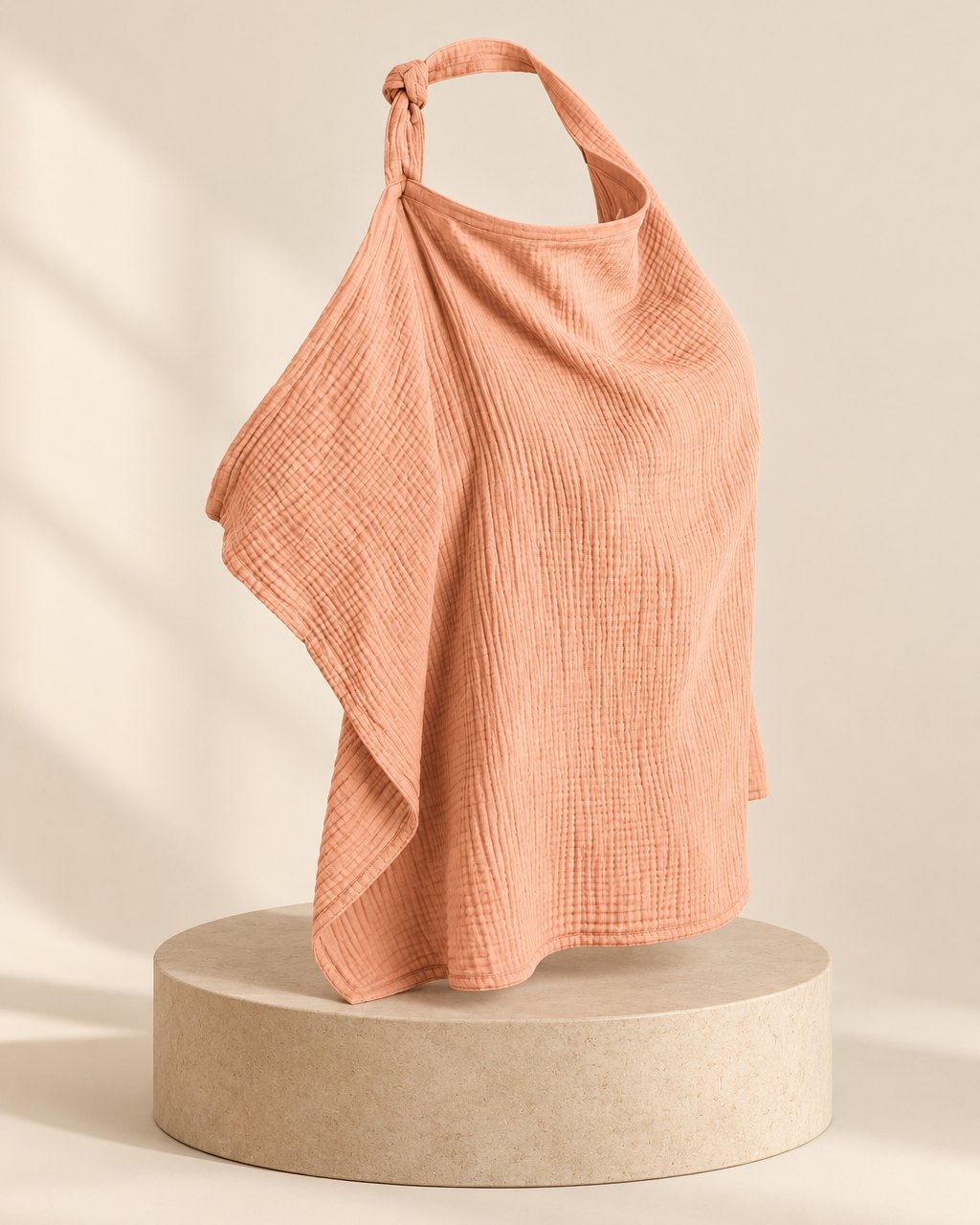 Peach muslin nursing cover